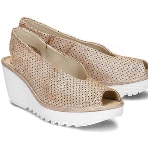 Fly London Yazu Perforated Leather Wedge